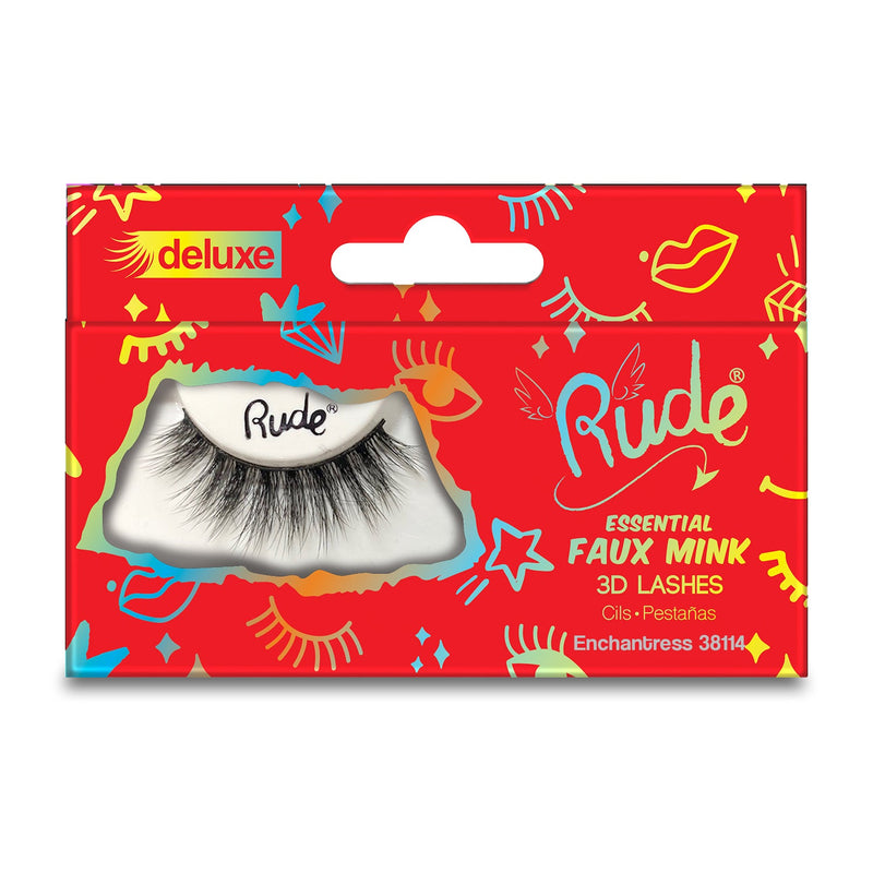Rude Cosmetics Essential Faux Mink Deluxe 3D Lashes False Eyelashes Red Enchantress