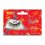 Rude Cosmetics Essential Faux Mink Deluxe 3D Lashes False Eyelashes Red Beauty