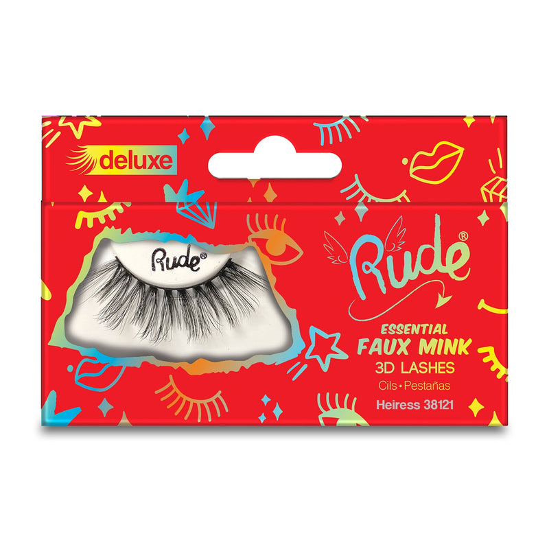 Rude Cosmetics Essential Faux Mink Deluxe 3D Lashes False Eyelashes Red Heiress