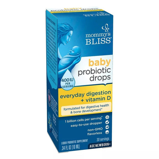 Mommy's Bliss Mommy's Bliss Baby Probiotic Drops Plus Vitamin D – 0.34 Fl Oz Vitamins & Supplements Dark Cyan