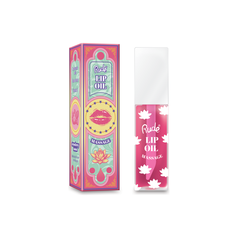 Rude Cosmetics Lip Oil Massage Lip Oil Light Gray Strawberry Sauna