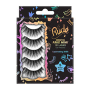 Rude Cosmetics Essential Faux Mink 3D Lashes 5 Multi-Pack False Eyelashes Gray Captivating