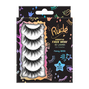 Rude Cosmetics Essential Faux Mink 3D Lashes 5 Multi-Pack False Eyelashes Gray Fancy