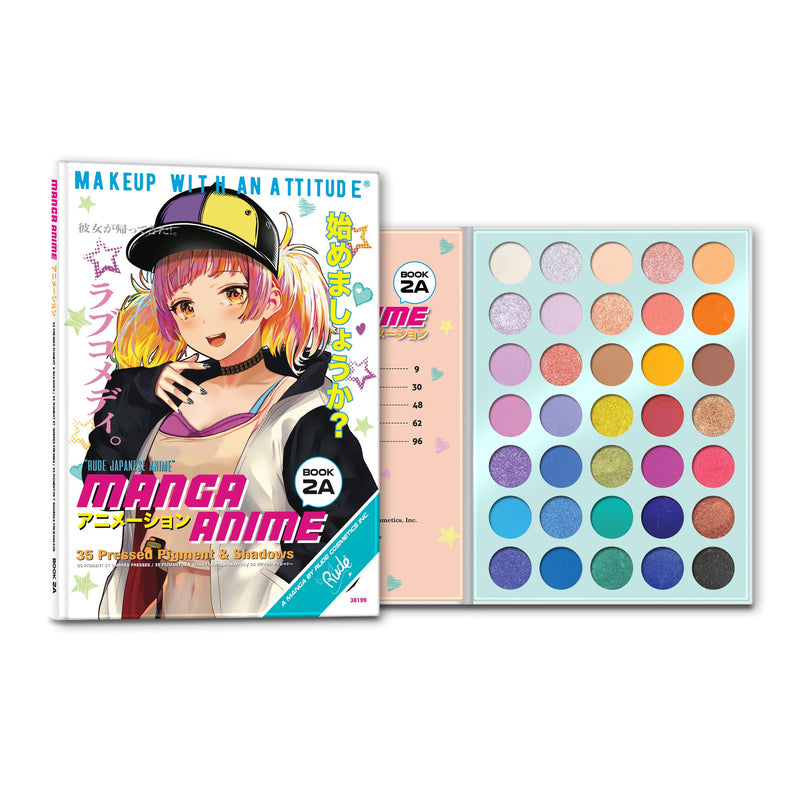 Rude Cosmetics Manga Anime 35 Pressed Pigment & Shadows Book 2A Eye Shadow Light Gray Book 2A