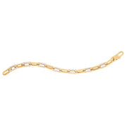 Bids.com 14k Yellow Gold MOP Paperclip Gem Link Bracelet (7.00 mm) Bracelets White Smoke 7.5 / Yellow Gold