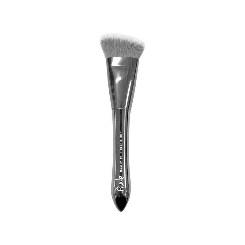 Rude Cosmetics Silver Bullet Flat Angled Buffer Brush Makeup Brushes Dim Gray Flat Angled Buffer Brush