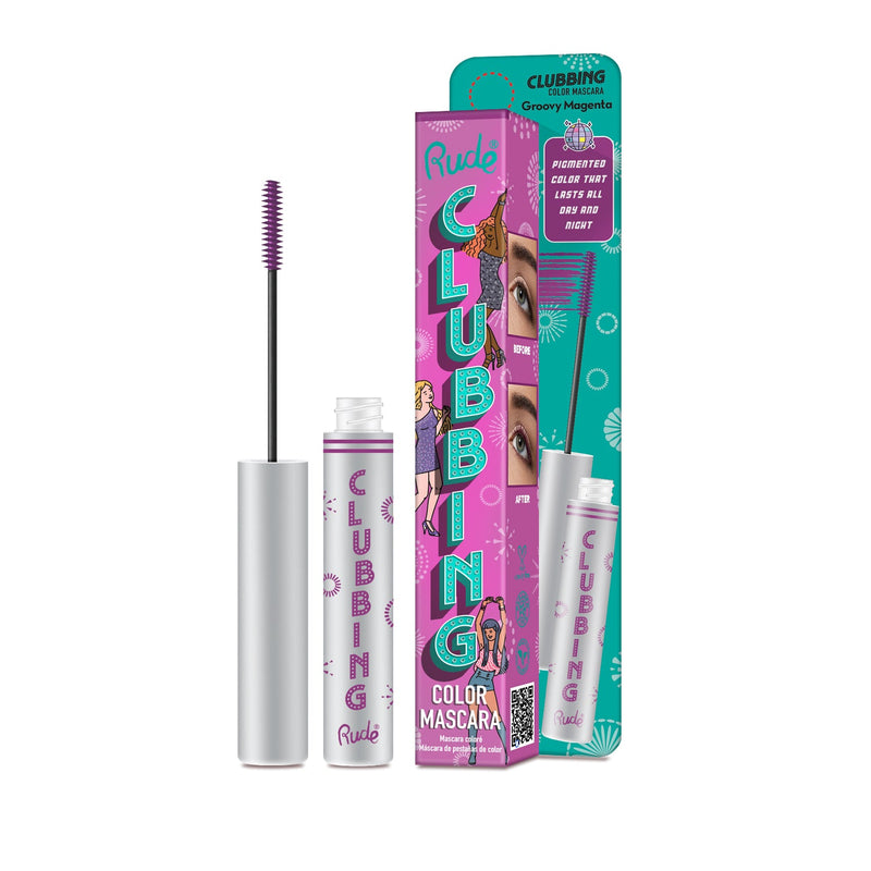 Rude Cosmetics Clubbing Color Mascara Mascara Light Gray Groovy Magenta