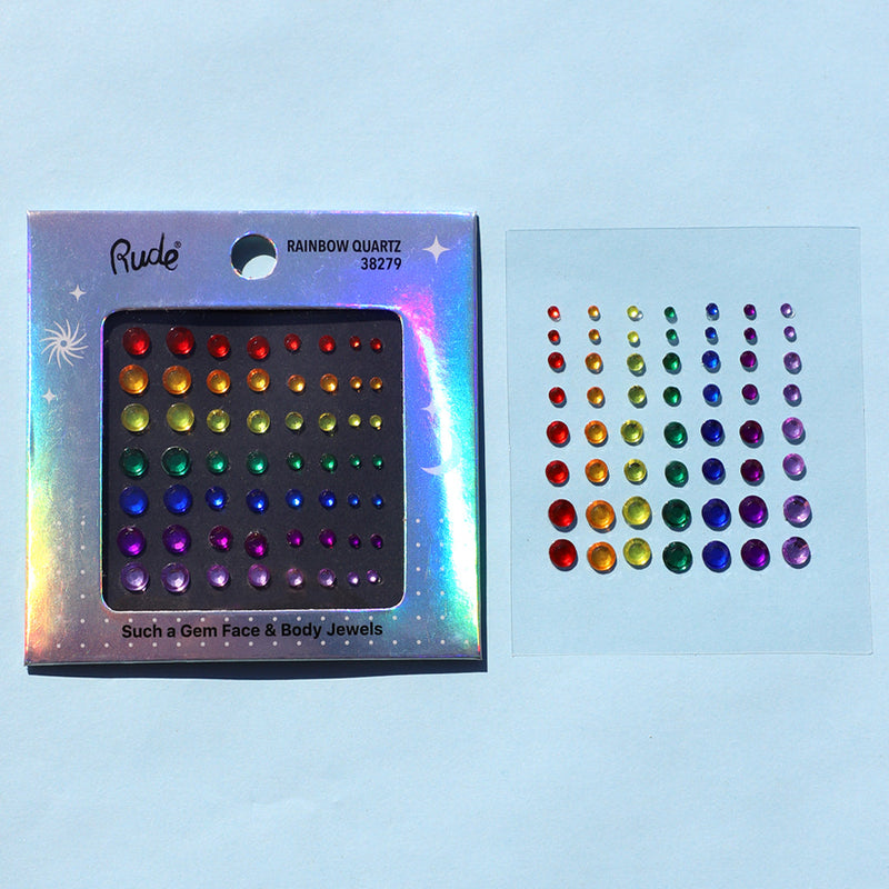 Rude Cosmetics Such a Gem Face & Body Jewels Face Powder Blue Clear Quartz,Angel Quartz,Rainbow Quartz,Mother of Pearl