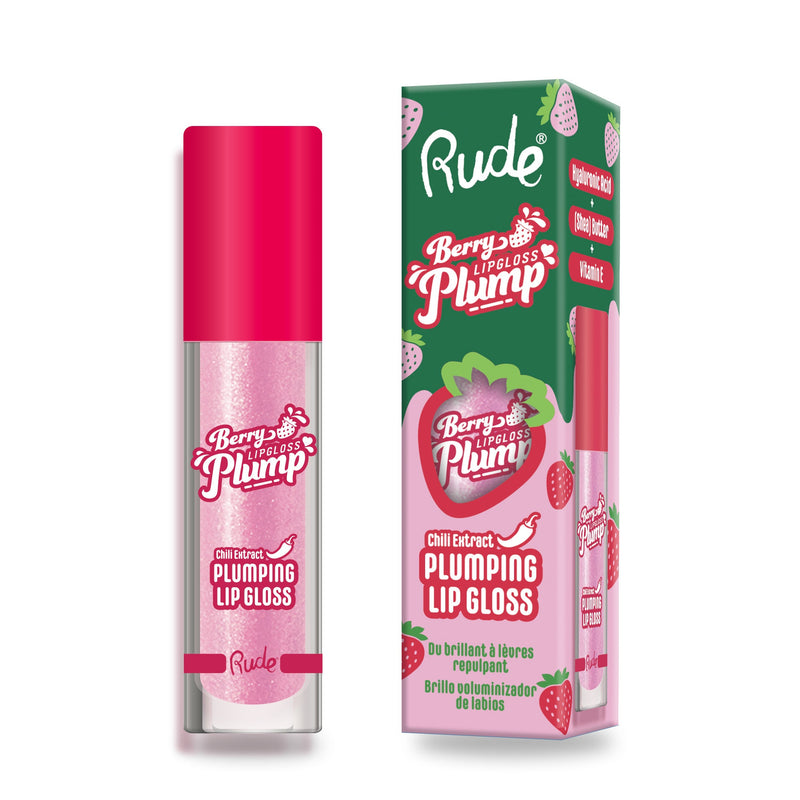 Rude Cosmetics Berry Plump Plumping Lip Gloss Lip Gloss Thistle Pink Sugar