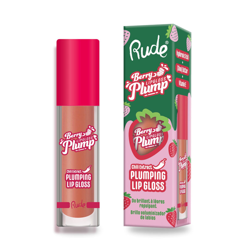 Rude Cosmetics Berry Plump Plumping Lip Gloss Lip Gloss Maroon Bare