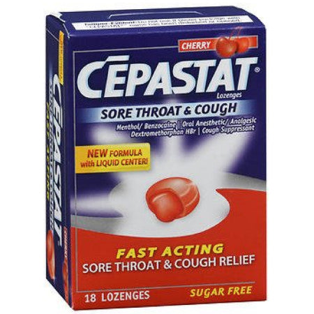Cepastat Cepastat Sore Throat & Cough Sugar Free Lozenges Cherry Personal Care Firebrick