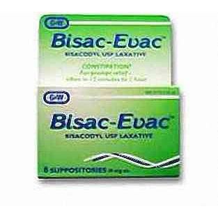 Rx 2 Rx 2 Bisac-Evac Bisacodyl 10mg - 12 Suppositories By G&W Labs Medicine & Drugs White Smoke