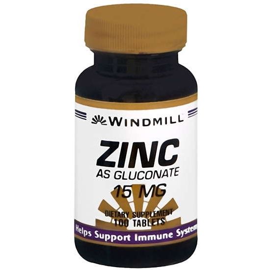 Windmill Windmill Zinc As Gluconate 15 Mg Vitamins & Supplements White Smoke