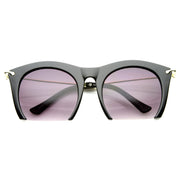 zeroUV Trendy Women's Fashion Half Frame Cat Eye Sunglasses 9651 Sunglasses White Smoke Black Lavender