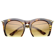 zeroUV Trendy Women's Fashion Half Frame Cat Eye Sunglasses 9651 Sunglasses White Smoke Tortoise Amber