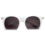 zeroUV Trendy Women's Fashion Half Frame Cat Eye Sunglasses 9651 Sunglasses White Smoke White Lavender