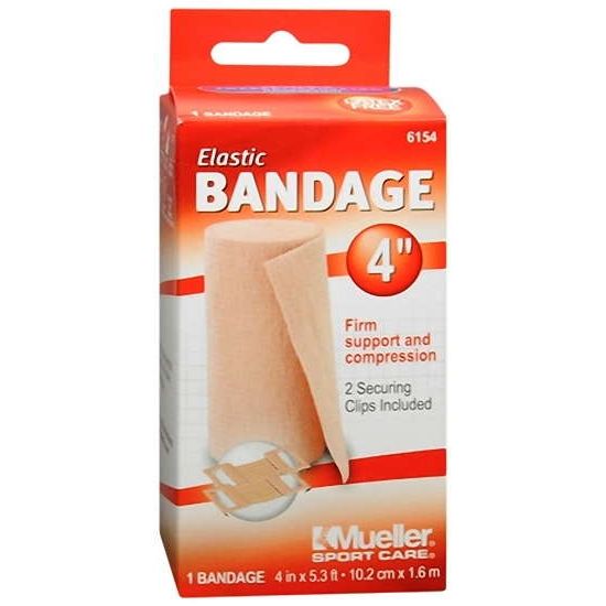 Mueller Mueller Sport Care Antimicrobial 4" Elastic Bandage With Clips Medical Tape & Bandages Tan