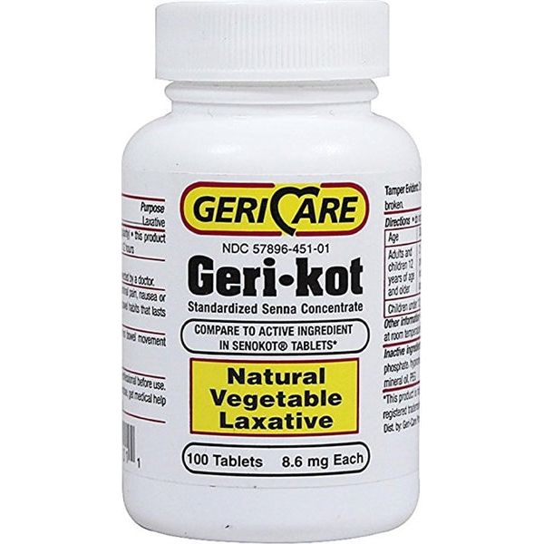 GeriCare GeriCare Geri-Kot 8.6mg Tablets - 100 Ea By (Compare To Senokot) Medicine & Drugs Lavender