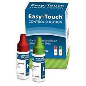 Easy Touch Easy Touch Glucose Control Solution High & Low - 2 Bottles Blood Glucose Control Solution White Smoke