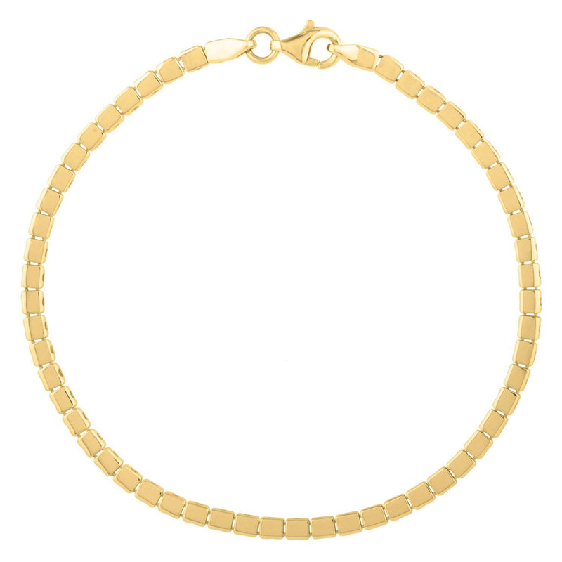 Bids.com 14k Yellow Gold 7 inch Mini Cube Bracelet (2.60 mm) Bracelets White Smoke 7 / Yellow Gold