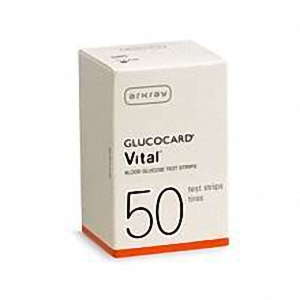 Arkray Arkray Glucocard Vital - 50 Test Stips Blood Glucose Test Strips Antique White