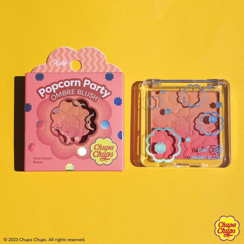 Rude Cosmetics Chupa Chups Popcorn Party Ombre Blush Blush Goldenrod Tropical Punch