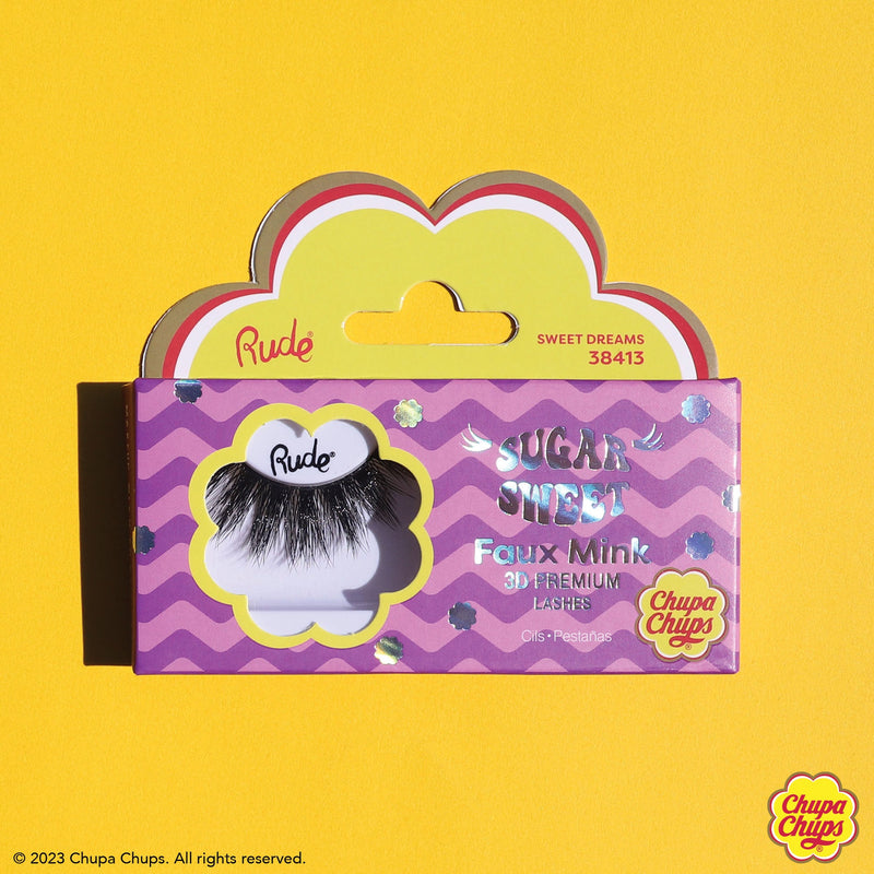 Rude Cosmetics Chupa Chups Sugar Sweet Faux Mink Lashes False Eyelashes Sandy Brown Sweet Escape,Sweet Tooth,Sweet Dreams,Sweet Talk