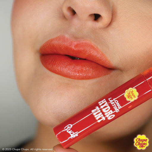 Rude Cosmetics Chupa Chups Long Lasting Hydro Tint Lip Tint Rosy Brown Sweet & Sour,Cherry Pop,Cranberry Crush,Chocolate Spice