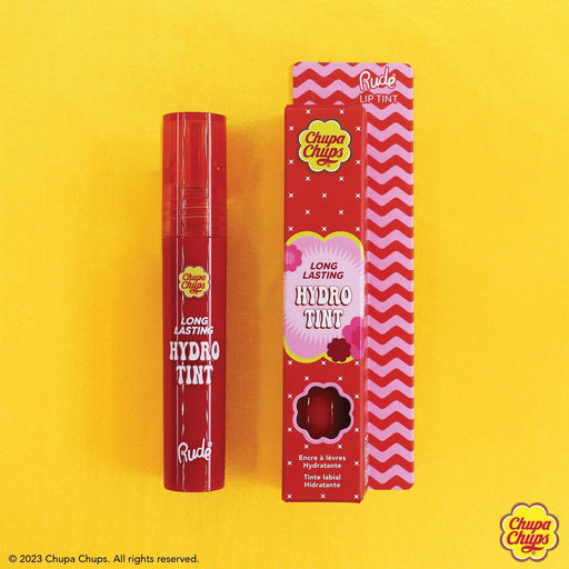 Rude Cosmetics Chupa Chups Long Lasting Hydro Tint Lip Tint Gold Sweet & Sour,Cherry Pop,Cranberry Crush,Chocolate Spice