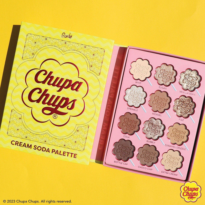 Rude Cosmetics Chupa Chups Cream Soda 12 Color Palette Eyeshadow Palette Goldenrod
