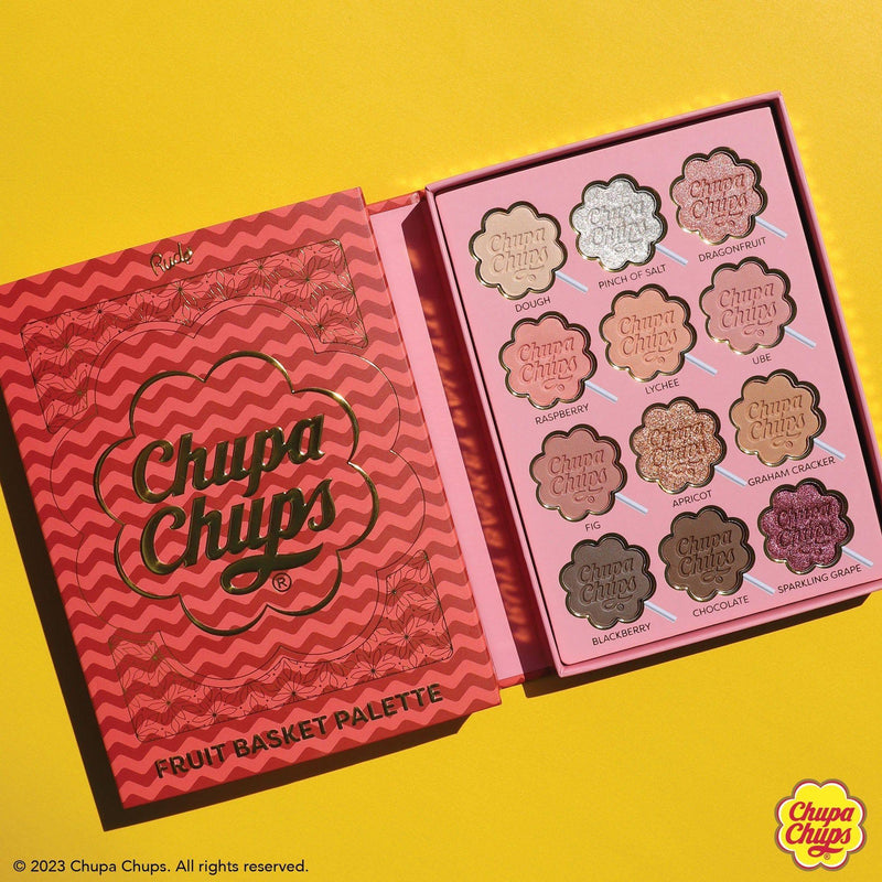 Rude Cosmetics Chupa Chups Fruit Basket 12 Color Palette Eyeshadow Palette Goldenrod