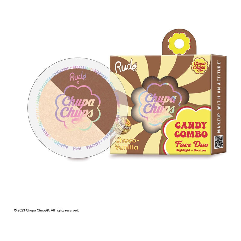 Rude Cosmetics Chupa Chups Candy Combo Face Duo Highlighter Bisque Choco-Vanilla