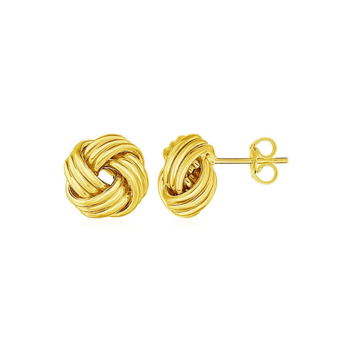 Bids.com Love Knot Post Earrings in 14k Yellow Gold Earrings White Smoke Yellow Gold