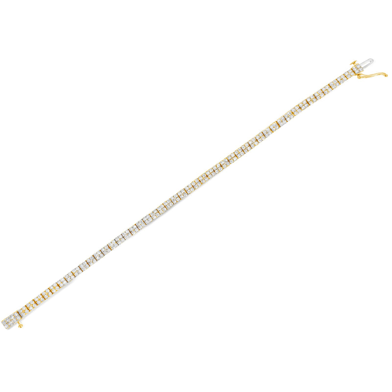 Bids.com 14K Yellow Gold Plated .925 Sterling Silver 3.0 Cttw Diamond Link Bracelet (K-L Color, I2-I3 Clarity) - 7.25" Bracelets White Smoke Yellow.Sterling Silver / 7.25
