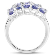 Bids.com 3.75 Carat Genuine Tanzanite .925 Sterling Silver Ring Rings White Smoke size 6.00,size 8.00,size 7.75,size 7.00,size 9.00,size 5.00,size 10.00