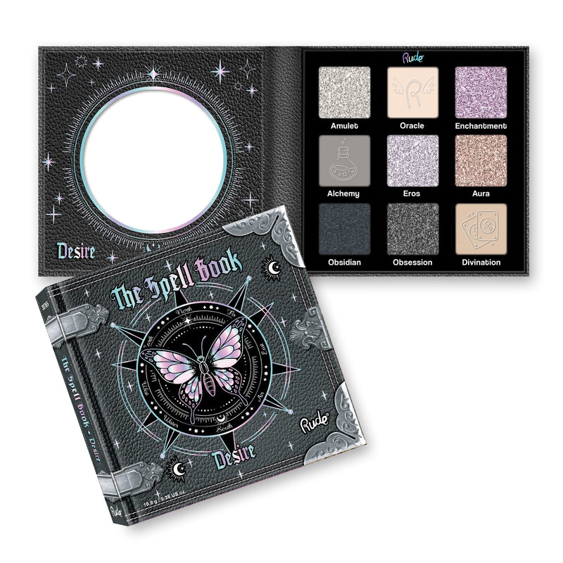 Rude Cosmetics The Spell Book Collection Palette Eyeshadow Dark Slate Gray Desire