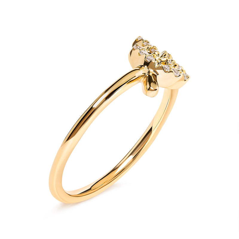 Bids.com 10K Yellow Gold 1/10 Cttw Diamond Leaf and Branch Ring (H-I Color, I1-I2 Clarity) - Ring Size 7 Rings White Smoke 7 / Yellow.Gold,6 / Yellow.Gold,8 / Yellow.Gold