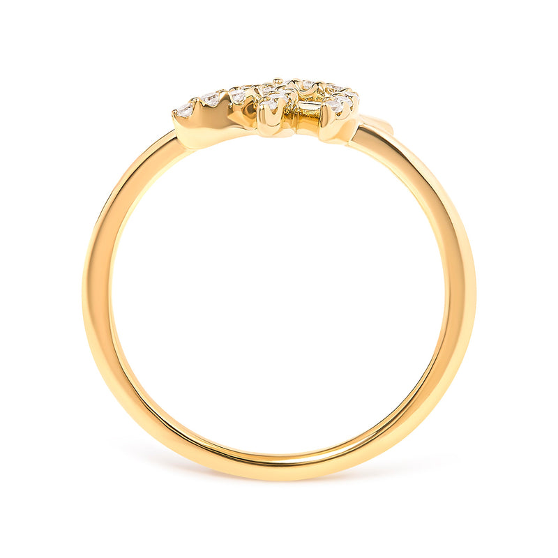 Bids.com 10K Yellow Gold 1/10 Cttw Diamond Leaf and Branch Ring (H-I Color, I1-I2 Clarity) - Ring Size 7 Rings White Smoke 7 / Yellow.Gold,6 / Yellow.Gold,8 / Yellow.Gold