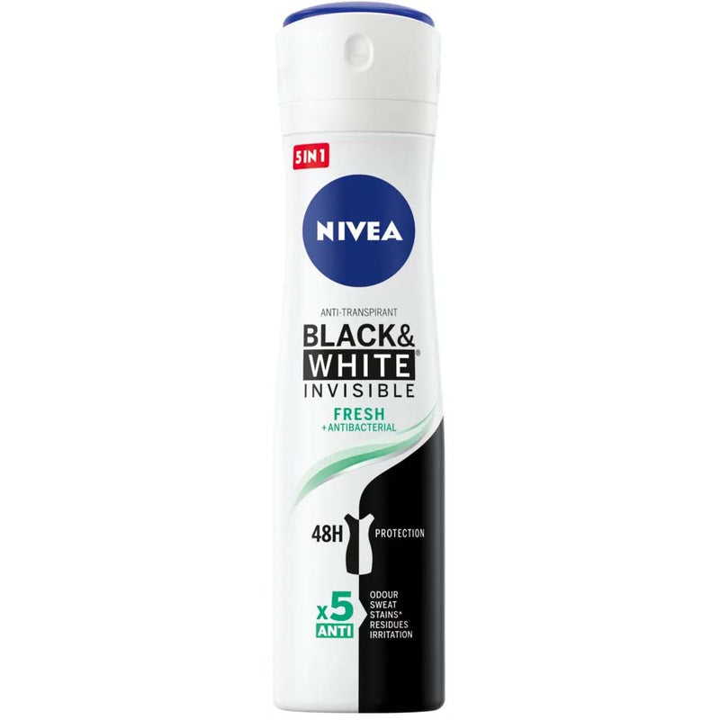 Nivea Nivea Deodorant Spray Invisible Black & White Fresh 150Ml Deodorant White Smoke