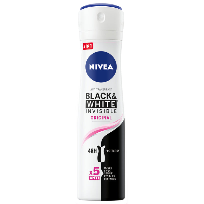 Nivea Nivea Deodorant Spray Invisible For Black & White Clear, 150 Ml Deodorant White Smoke