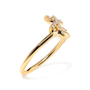 Bids.com 10K Yellow Gold 1/10 Cttw Diamond  Palm Tree Statement Ring (H-I Color, I1-I2 Clarity) - Ring Size 7 Rings White Smoke 7 / Yellow.Gold,6 / Yellow.Gold,8 / Yellow.Gold