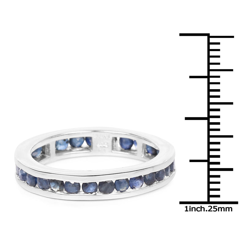 Bids.com 2.00 Carat Genuine Blue Sapphire .925 Sterling Silver Ring Rings White Smoke size 6.00,size 9.00,size 5.00,size 7.00,size 8.00,size 10.00