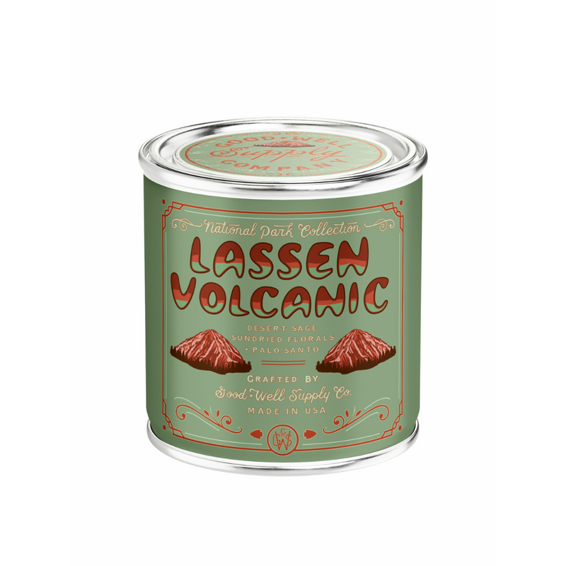 Good & Well Supply Co Lassen Volcanic National Park Candle Candles White Smoke Half Pint / 8oz / Cotton Wick,Pint / 14oz / Cotton Wick