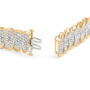 Bids.com 10k Yellow Gold 5.00 Cttw Diamond Oval Banded Link Bracelet (I-J Color, I1-I2 Clarity) - 7" Inches Bracelets White Smoke Yellow.Gold / 7