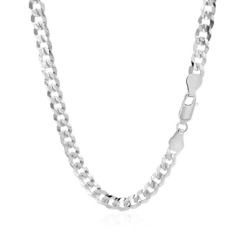 Bids.com 5.7mm 14k White Gold Solid Curb Chain Necklaces White Smoke 20 / White Gold,22 / White Gold,24 / White Gold,One / White Gold