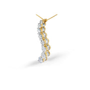 Bids.com AGS Certified 14K Yellow Gold 3.0 Cttw Baguette and Brilliant Round-Cut Diamond Journey 18" Pendant Necklace (G-H Color, SI2-I1 Clarity) Necklaces White Smoke Yellow.Gold / 18