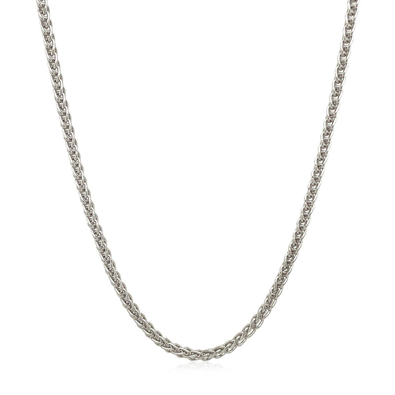Bids.com 2.1mm 14k White Gold Round Wheat Chain Necklaces White Smoke 16 / White Gold,18 / White Gold,20 / White Gold,22 / White Gold,24 / White Gold,One / White Gold