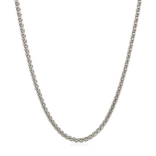 Bids.com 2.1mm 14k White Gold Round Wheat Chain Necklaces White Smoke 16 / White Gold,18 / White Gold,20 / White Gold,22 / White Gold,24 / White Gold,One / White Gold