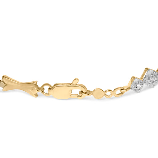 Bids.com 10k Gold 1/3 Cttw Diamond Miracle Set Alternating Bar and Link Bracelet (I-J Color, I1-I2 Clarity) - 7.75" Inches Bracelets White Smoke YellowWhite.Gold / 7.75