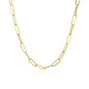 Bids.com 14K Yellow Gold Wide Paperclip Chain (3.3mm) Necklaces White Smoke 16.25 / Yellow Gold,18 / Yellow Gold,20 / Yellow Gold,24 / Yellow Gold